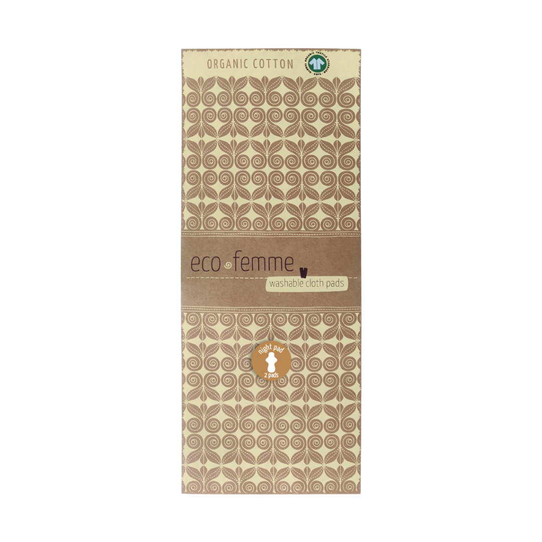 Eco Femme 天然色有機夜用布衛生巾(兩件裝)
