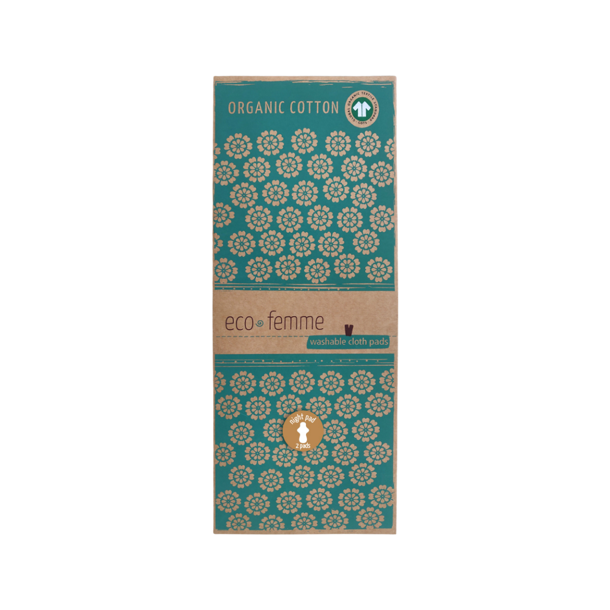 Eco Femme 鮮艷色有機夜用布衛生巾(兩件裝)