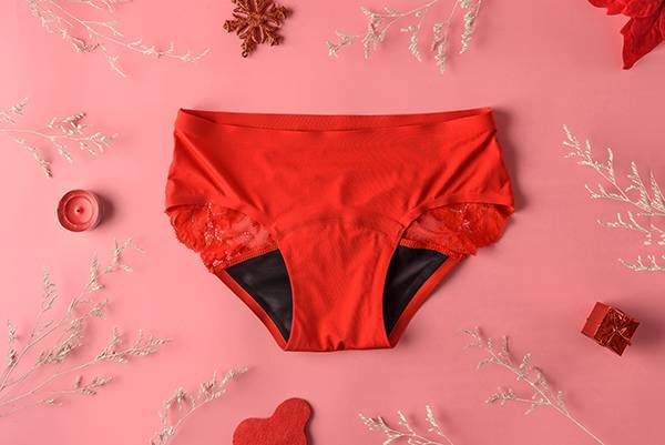 Good Moon Mood Menstrual Panties - Daily Lace Red - Happeriod