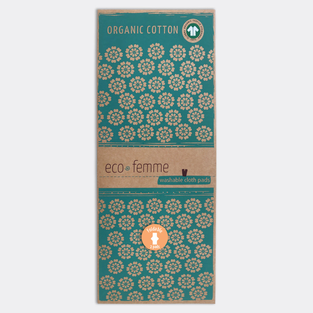 Eco Femme 鮮艷色有機日用加長簡易快乾版布衛生巾(兩件裝)