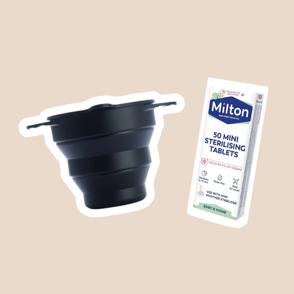 Milton Tablet with Ruby Clean Sterilizing Set