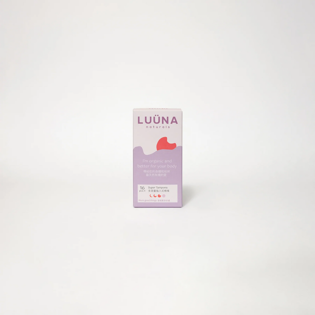 LUÜNA Naturals Organic Cotton Non-applicator Tampons (Super) (16pcs)