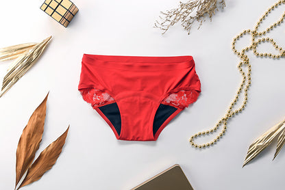Good Moon Mood Menstrual Panties - Daily Lace Red - Happeriod