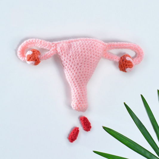 Eco Femme hand crocheted cuterus model